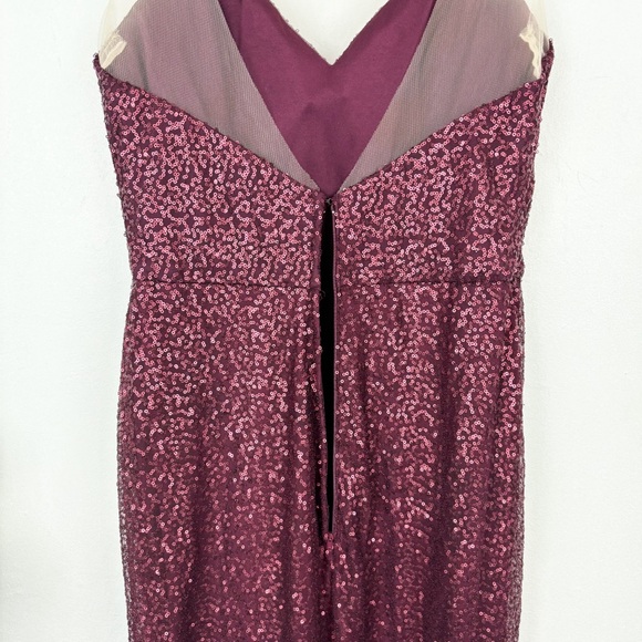 Mori Lee Madeline Gardner Burgundy Sequin Formal Gown Sz 12 - Picture 5 of 8